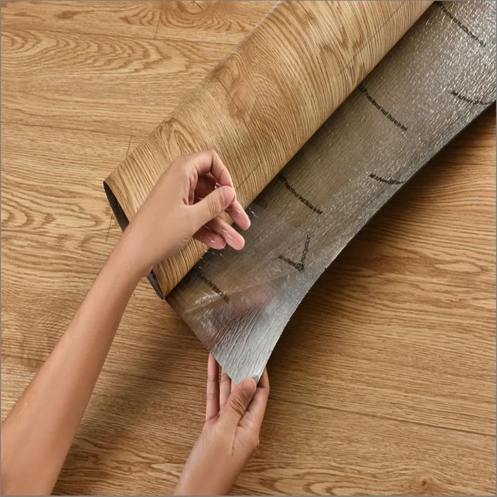 3D Retro Holzmaserung Wandverkleidung Abziehen und Aufkleben Bodenbelag Wasserabweisende Bodenfliesen Abnehmbarer Aufkleber 1 Rolle 118'' X 15,7''