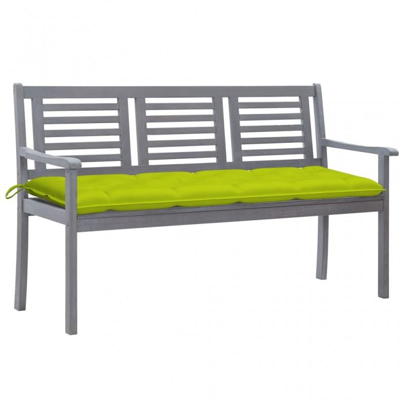 Day and Night - Day and Night 3-seater Garden Bench In Gray Eucalyptus Wood and 150 Cm Cushion