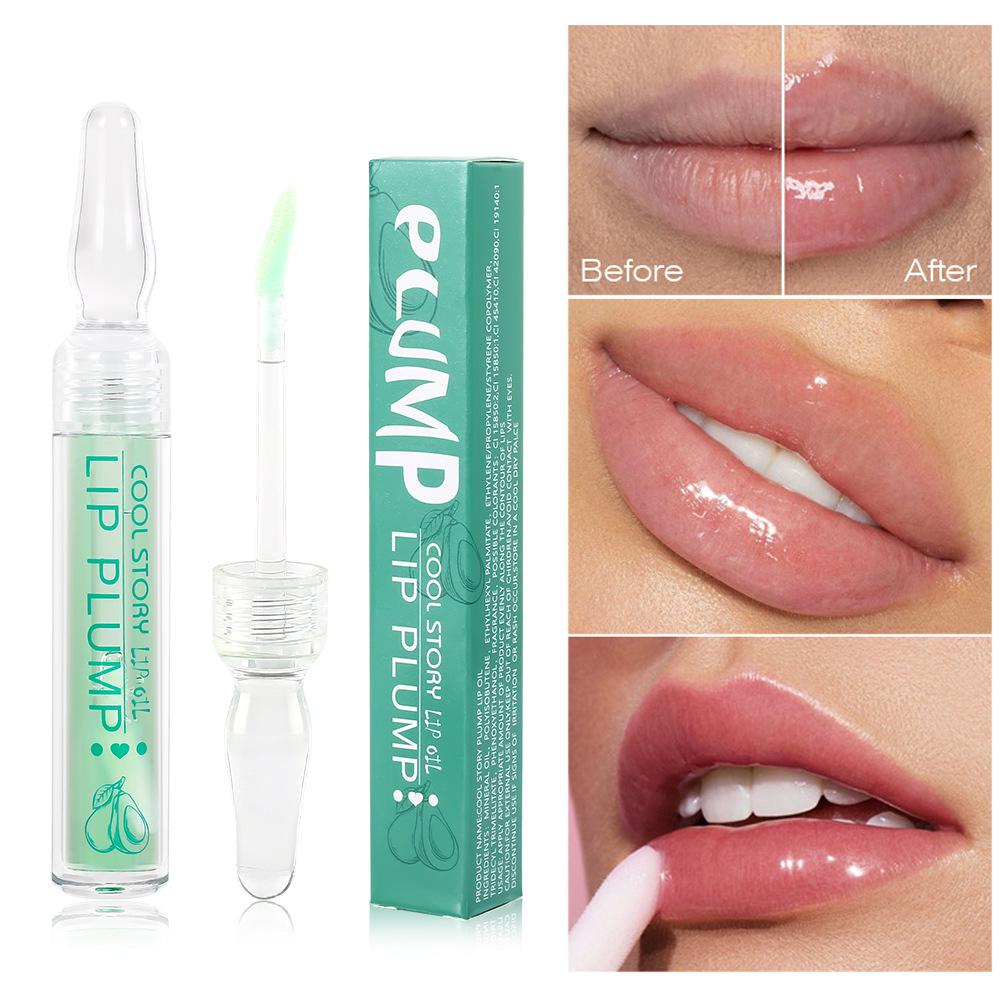 Avocadoreiches Lippenöl, feuchtigkeitsspendend, langanhaltend, feuchtigkeitsspendend, transparenter Lipgloss, Lippenpflege, wasserfestes Ampullen-Lippenöl, Lippenpflege