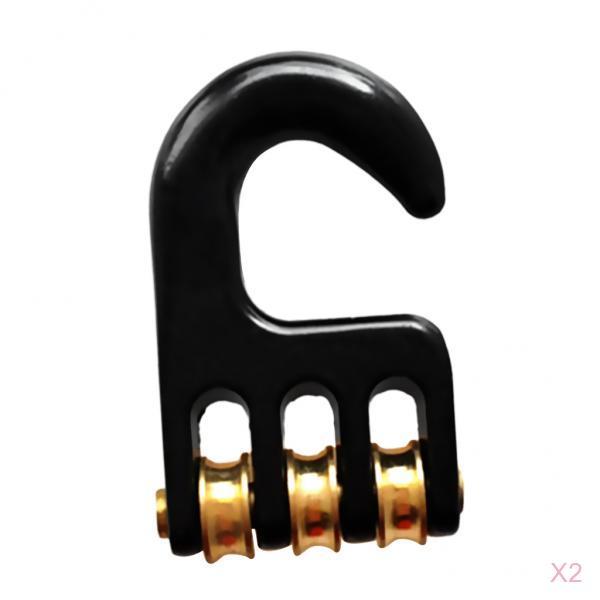 1 Pair of Alloy Windsurf Rigging Pulley Hooks with 3 Rollers - Supplies Parts Windsurfing Equipment