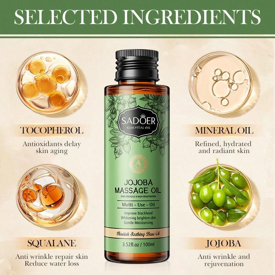 1PC Jojoba Base Massage Oil, Moisturizing And Softing The Skin And Body,Repair Skin Barrier,Reduce W