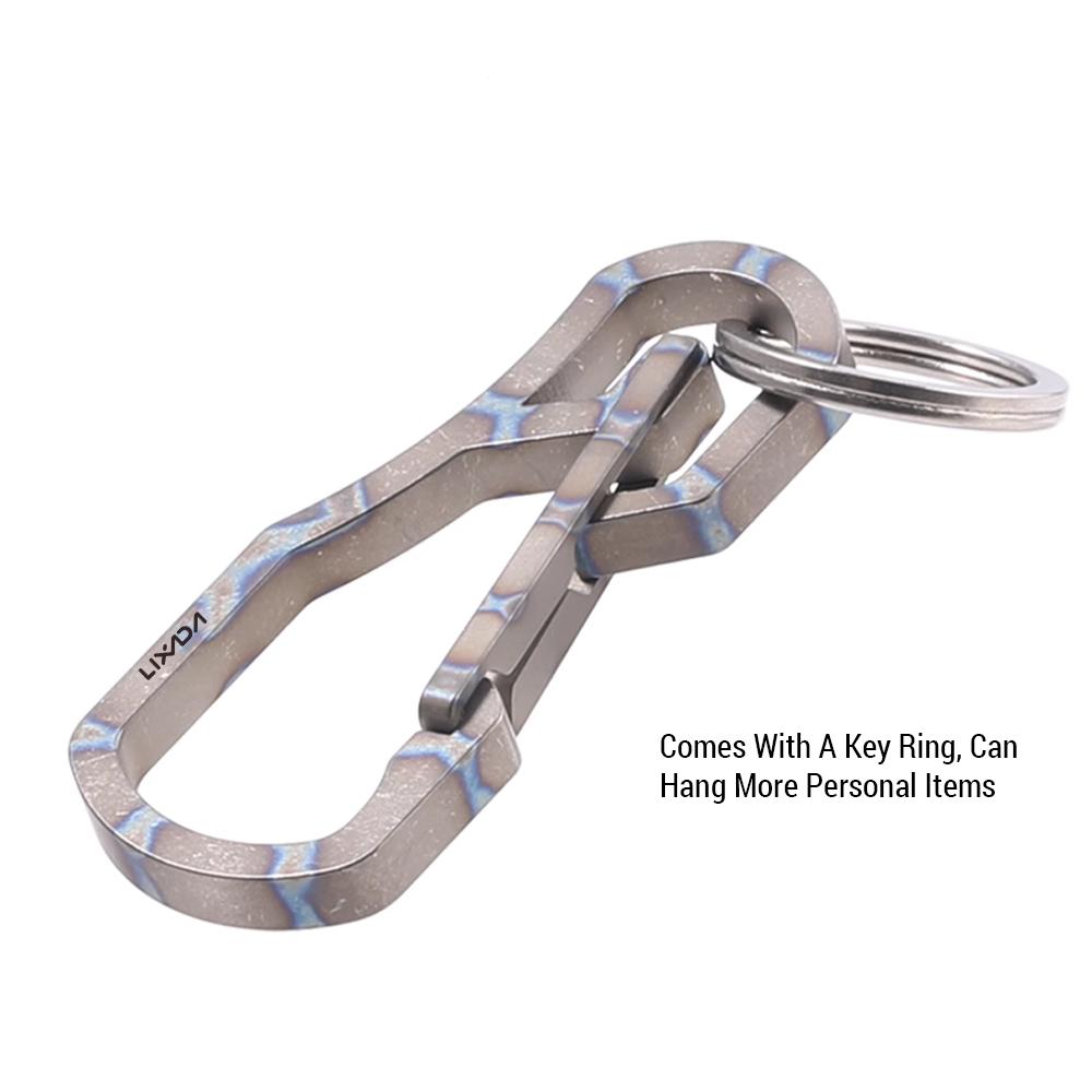 Key Carabiner Quick Release Small Outdoor Climbing Carabiner Clip for Keys Ti Alloy TC4 Load Bea  10KG 5mm Thickness Key   Carabiner