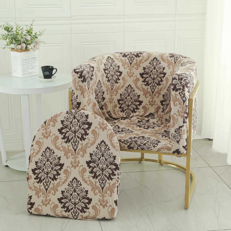 

Stretch Club Club Chair Cover Solid Color Printing Tub Sofa Covers Elastic Soft Single Chairs Slipcovers for Study Bar Counter