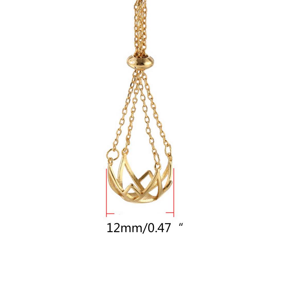 10-12mm Round Pearls Pendant Cage DIY Necklace Charm Holder Hollowed Balls Lantern Shape Empty Support Tray Bracket