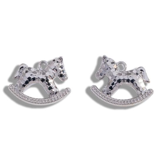 5Pcs Zinc Alloy Horse Charm Metal Electroplating Horse Charm Decoration Accessories DIY Keychain Jewelry Earring Bracelet Necklace Pendant