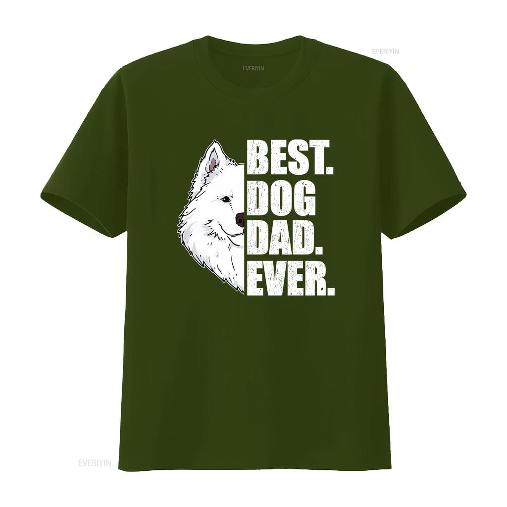Best Dog Dad Ever Samoyed Lover Pet T Shirt for  vintage Washed Stylish graphic streetwear Versatile Top For Everyday Wear