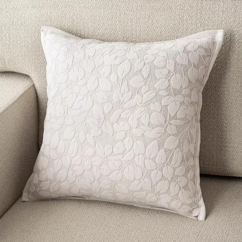 Jacquard Texture Floral Cushion Cover French Country Style Square Throw Pillowcase Decorative Pillow Cover Living Room Decor