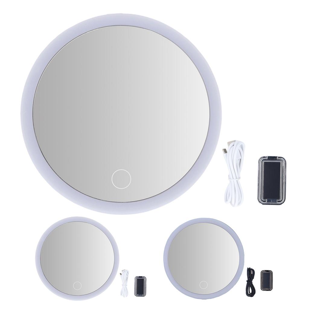 20X Beleuchteter Vergrößerungs-Make-up-Spiegel 3 Farben LED Kosmetikspiegel mit Licht Stufenloses Dimmen mit Saugfuß