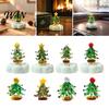 Small Glass Tree for Home Decor Christmas Figurine with Rotating Ceramic Base, Handmade Glazed Car Dashboard Ornament Holiday Desk And Decoration
