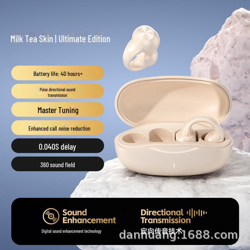 Neutral J01 Clip-On Wireless Bluetooth Earphones: Comfortable Non-In-Ear Design, Extended Wear, Super Long Battery Life