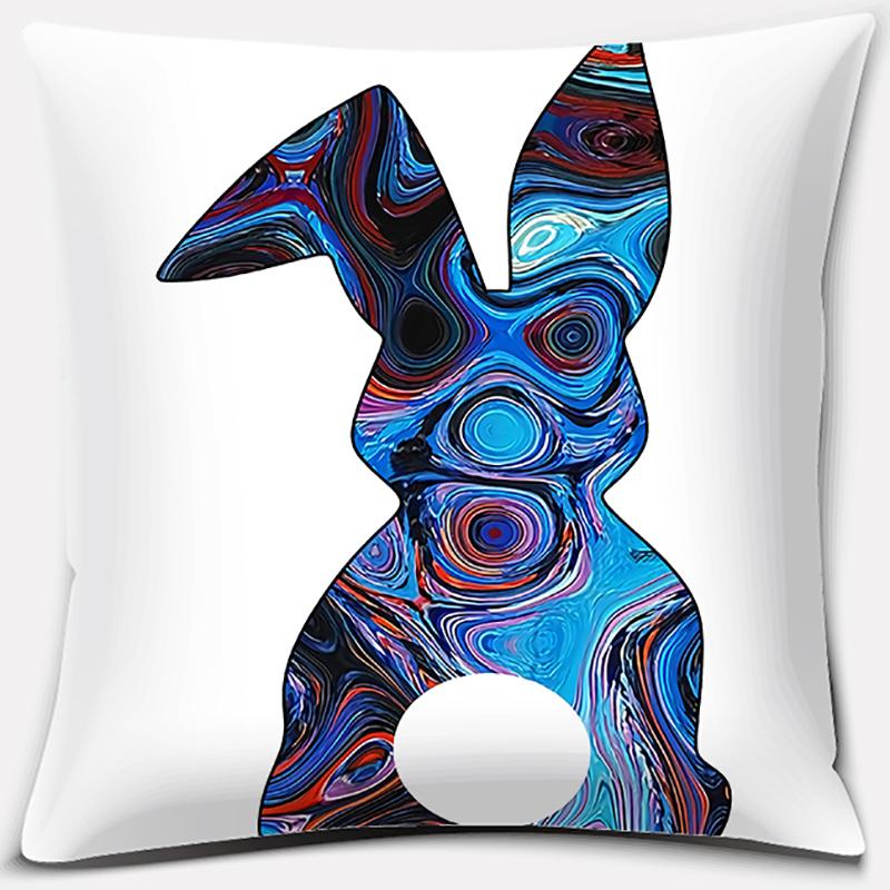 Cute Rabbit Series Pattern Pillowcase Square Pillowcase Home Office Decoration Pillowcase Living Room Bedroom Home Decoration