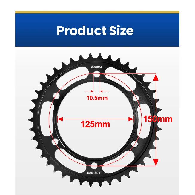525-17T/42T Motor Front Rear Sprocket for KT/M 950 LC8 950 Super Enduro 990 1050 1090 1190 L R S T RC8 ADV 1290 Super Adventure