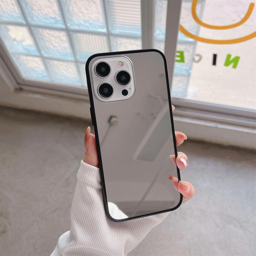 New black mirror for Apple 17PRO mobile phone sheath case refreshing women anti-drop 17 foreign trade Europe beautiful woman 16P