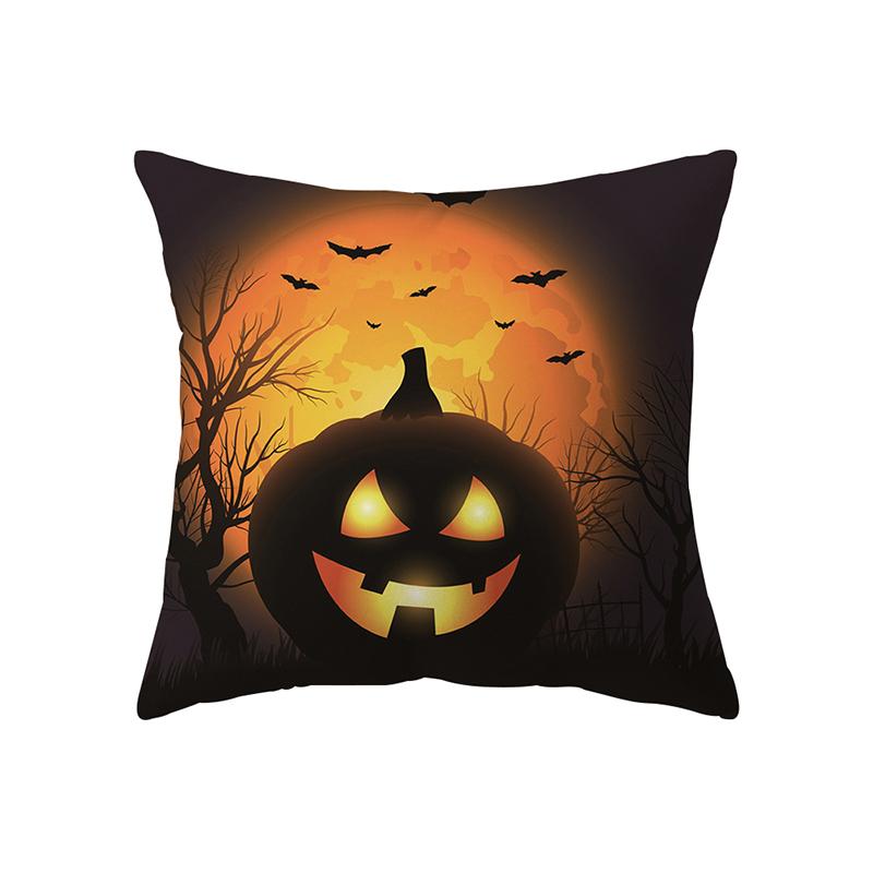 Devil Pumpkin Throw Pillow Cover Halloween Theme Throw Pillow Cover Sofa Chair Bed Cushion Cover Home Decor