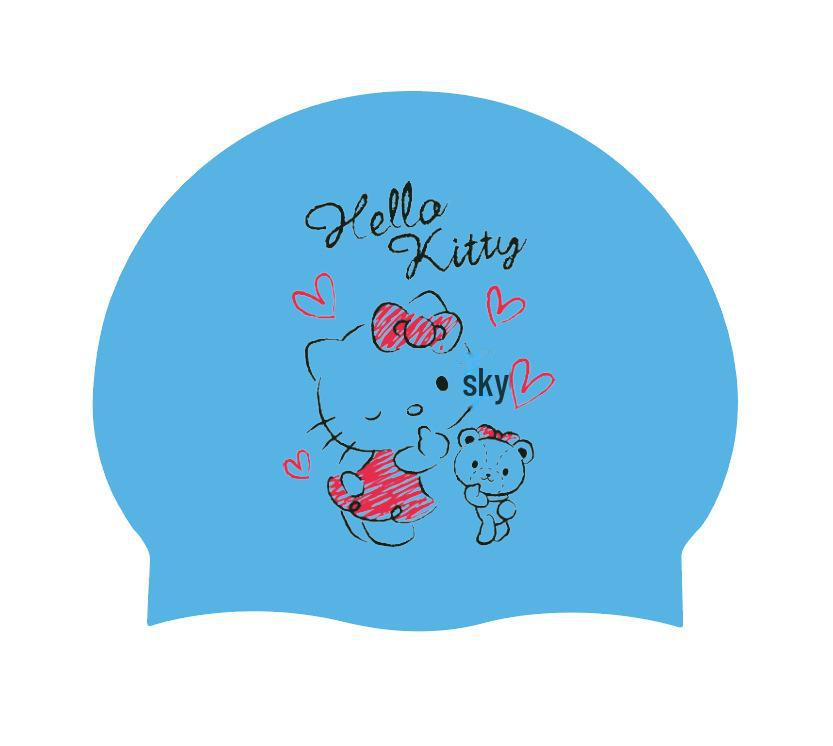 Women's Long Hair Silicone Swim Cap with Racing Pattern for Large Sizes