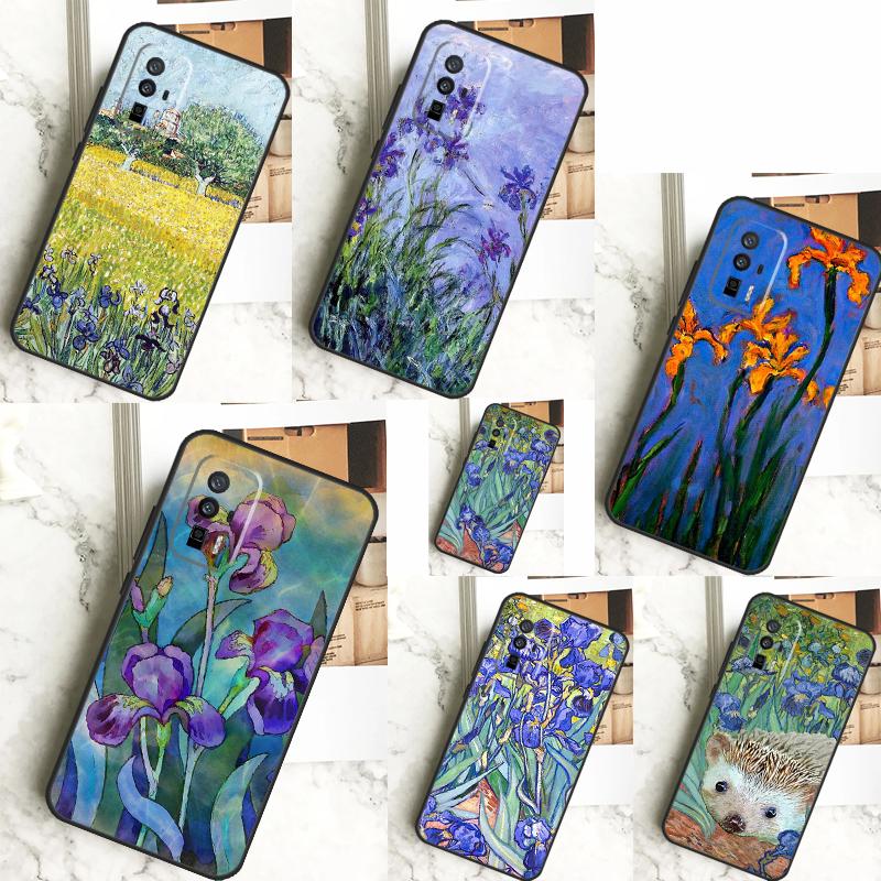Irises Painting Case For POCO X3 X6 F6 Pro M6 X5 F3 F5 M5s Xiaomi 13 14 Ultra 12 Lite 11T 12T 13T Pro Cover