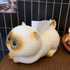 Cartoon Cat Tissue Box, Living Room Desktop Ceramic Paper Box, Household High-End Ornament Creative Napkin Paper Box