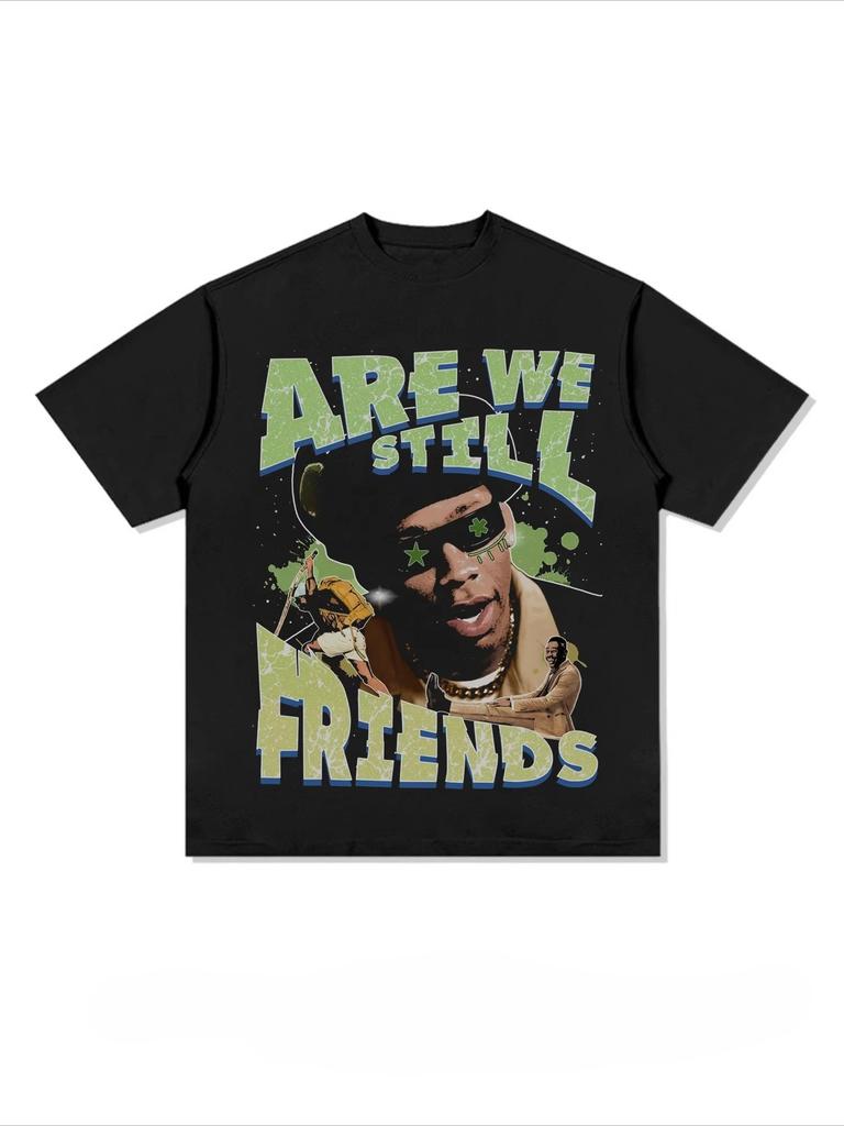 rapper Album American T-Shirt Hip Hop Casual Print Men's and Women's Short Sleeve Streetwear Autumn and winter innerwear
