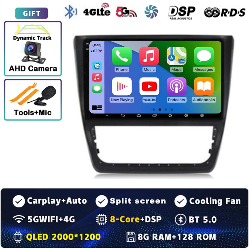 Android 14 Radio For Skoda Yeti 5L 2009 2010 - 2014 Player Multimedia GPS Navigation Stereo CarPlay Auto Video 4G+WIFI 2 DIN