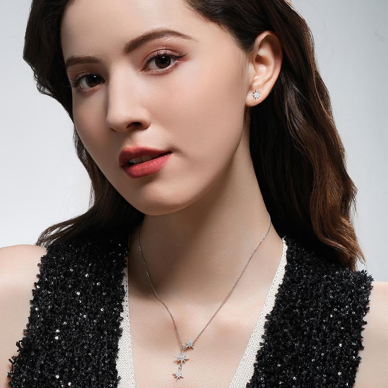 APM Monaco necklace METEORITES/Hexagram Necklace + mini earrings (10% off for two pieces) F (one size fits all) Endless Love