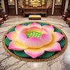 Modern Lotus Pattern Round Carpet Lint-free Decoration Home Living Room Rug Antiskid Soft Room Decor Chair Mat Easy Cleaning