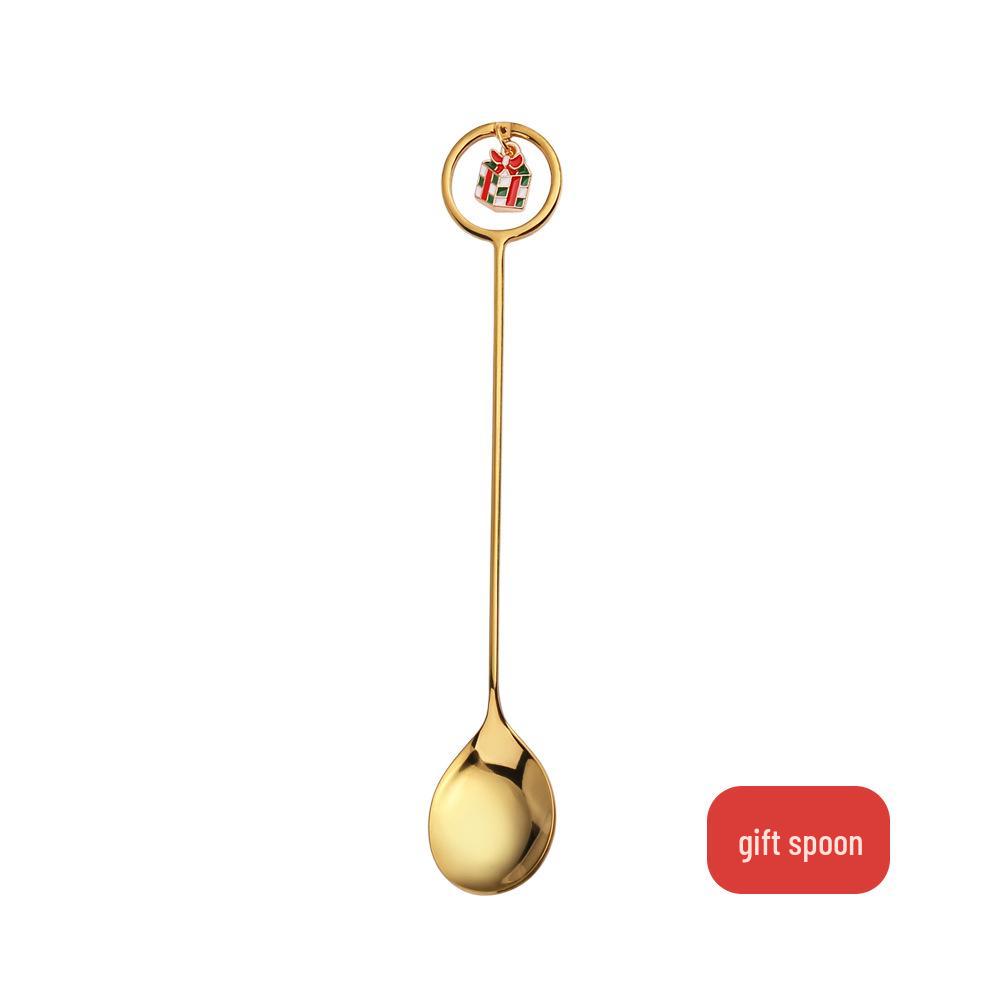 J Creative Christmas Reindeer Spoon & Fork Set - Cute Dessert & Coffee Stirring Gift