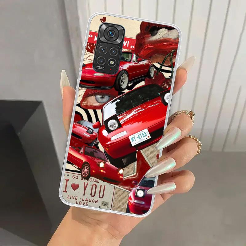 JDM Car MX5 Cute Phone Case for Xiaomi Redmi Note 15 14 14S 13 12S 12 Pro 11S 11 Plus 11T 11E 10S Soft Funda Print Shell Redmi N