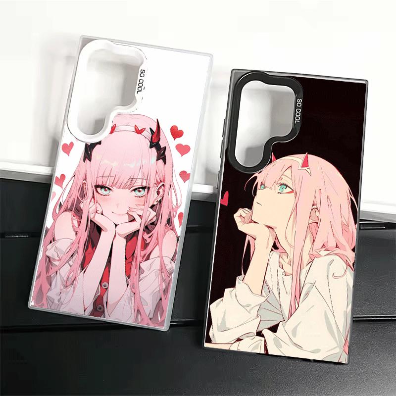 Zero Two 02 Kawaii Cute Soft Phone Case for Samsung Galaxy S24 S25 FE S26 Edge S23 Ultra S22 Plus S21 + Shockproof Cover Back Sh