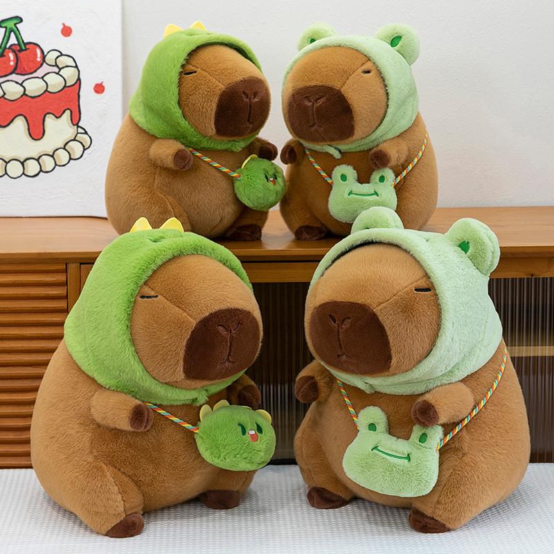 Frog Dinosaur Hat Capybara Plush Toy Animal Stuffed Doll Decoration Gift Kids