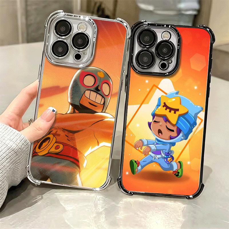 Cartoon Game Stars Soft Phone Case For iPhone 15 16 17 Air 14 Pro Max 16E Plus 13 12 Mini Plating Anti-Fall Fundas