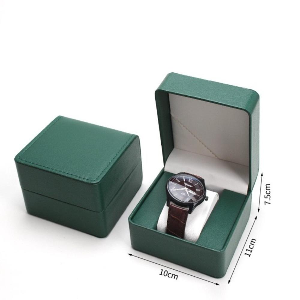 Genuine Leather Flip Top Jewelry Case Travel Watch Necklace Storage Box Compact Organizer with Soft Velvet Lining