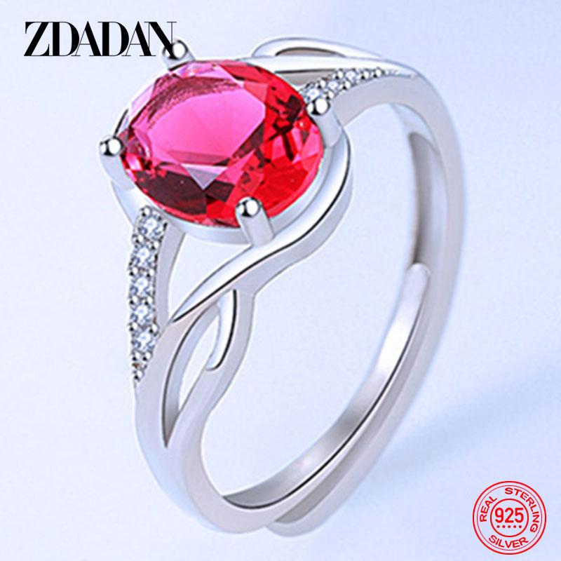 925 Sterling Silver Ruby Ring for Women Wedding Fashion Jewelry