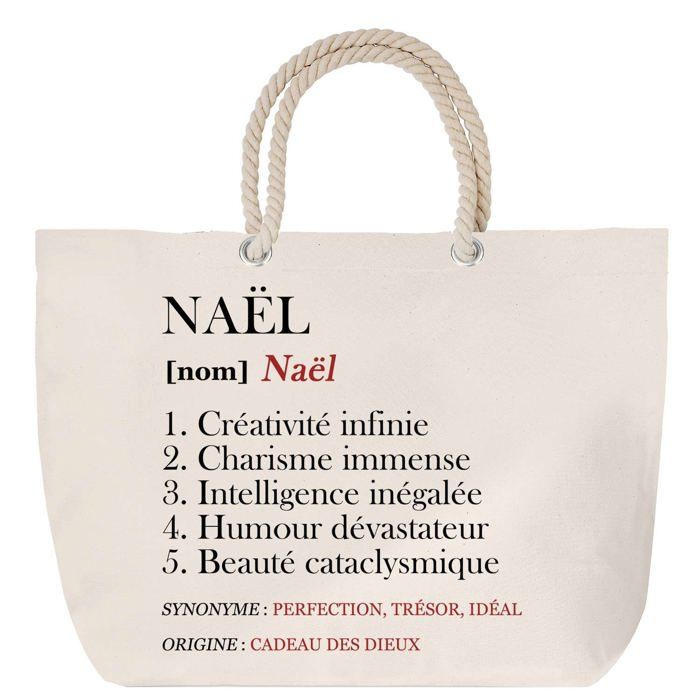Sac de plage - PLANETEE - Naël - Anse corde - Grand format - Personnalisé