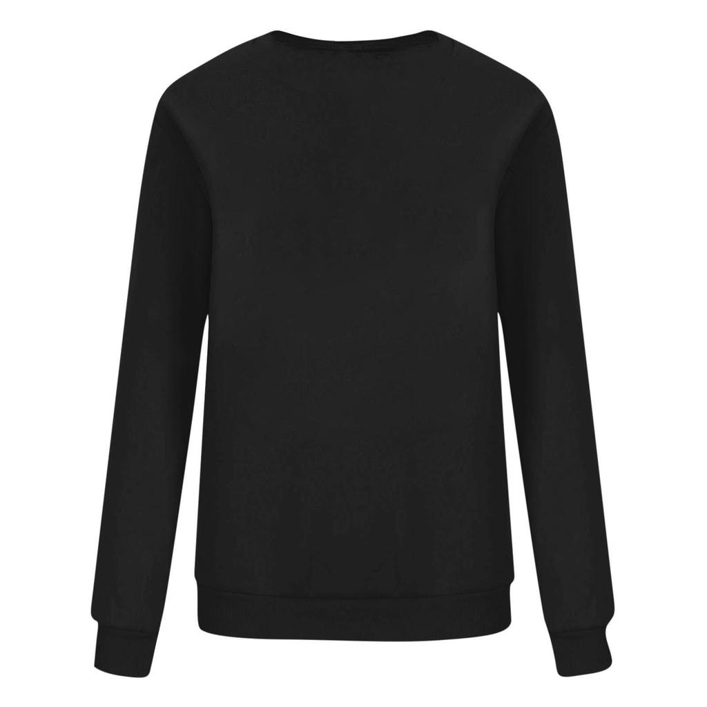 Women's Fashion Oversized Long-Sleeve Round Neck Pullover Solid Color Sweatshirt