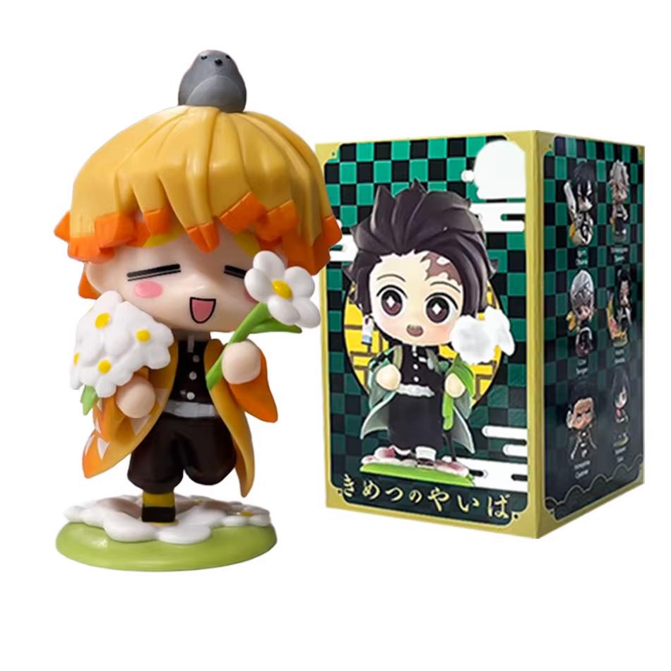 ! Anime Demon Slayer Blind Box Figure Tanjiro Kamado Nezuko cartoon PVC Model Desktop Ornament Child Christmas  New Year Gift