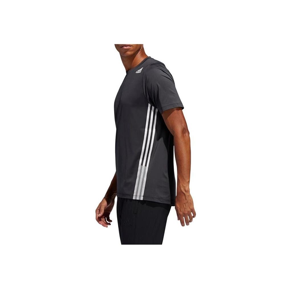 Adidas Letter Logo Round Neck Casual Short Sleeve T-Shirt Men T-Shirts Black FL4473