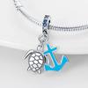 Original Copper Blue Octopus Tail Starfish Animal Seahorse Beads Charm Fit Bracelet Women Anniversary Gift Accessory Jewelry