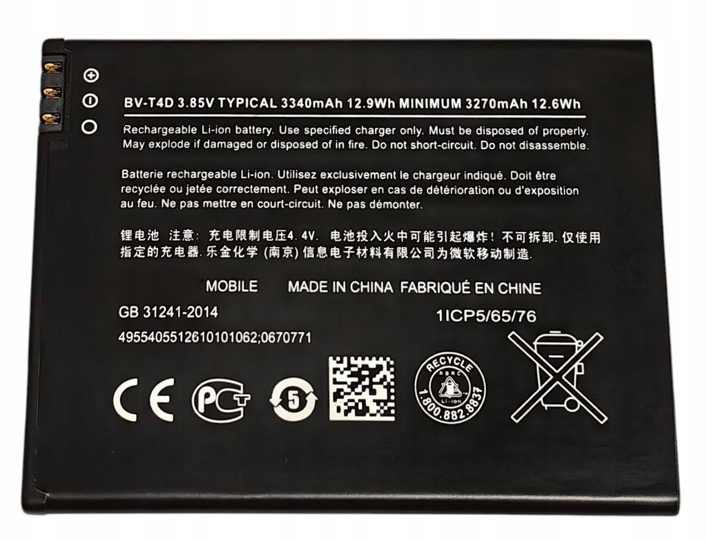 Nowa Bateria Bv-T4D Do Microsoft / Nokia Lumia 950 Xl Dual Sim