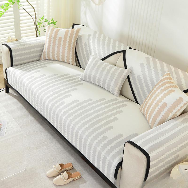 Sofa Kissen Vier Jahreszeiten Universal Modern Schlicht Eis Seide Sommer Sofa Überwurf Rutschfestes Kissen Rückenlehne Handtuch