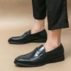 2025 Spring and Autumn Retro Casual Small Leather Shoes Pointed Hair Stylist British Large Size Business Dress Leather Shoes