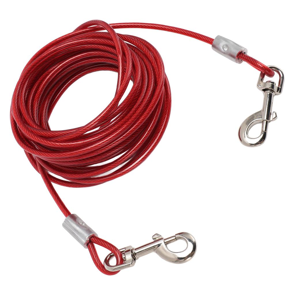 Dog Tie Out Cable Steel Wire Double Head Bite Resistant Outdoor Camping Dog Leash for Small Medium