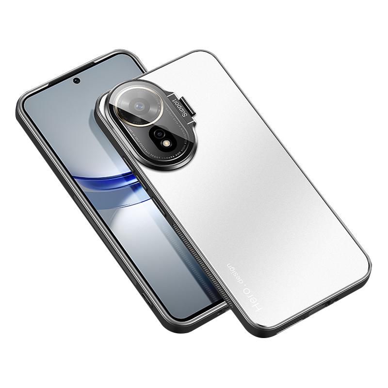 

For Huawei nova 12 SE 4G/nova 11 SE Case with Lens Kickstand Shockproof PC+TPU Phone Cover Silver