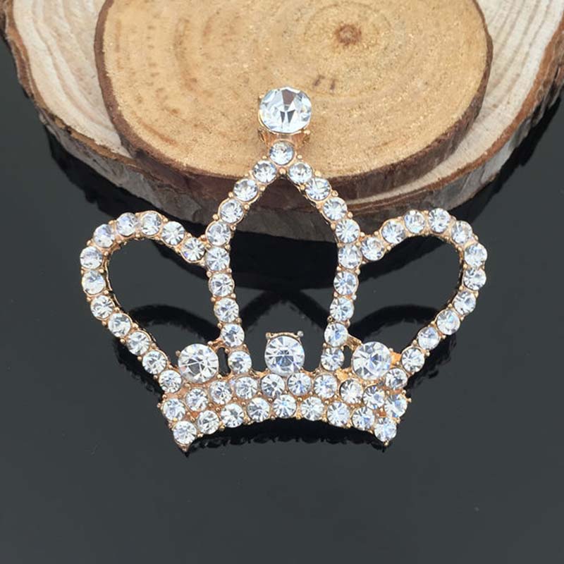 Engood 60Pcs Vintage Rhinestone Crown Buckles for Sewing Trim & Embellishments Craft Button for Wedding DIY Hair Accessories