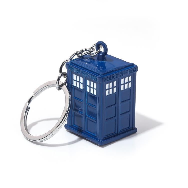 Attractive Tardis Themed Keychain Pendant Adds Character to Key Secure Key Rings Creative Keychain for Personal Use