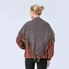 Retro Knitted Shawls Solid Color Women Shawls Casual Tassels Shawls  for Women