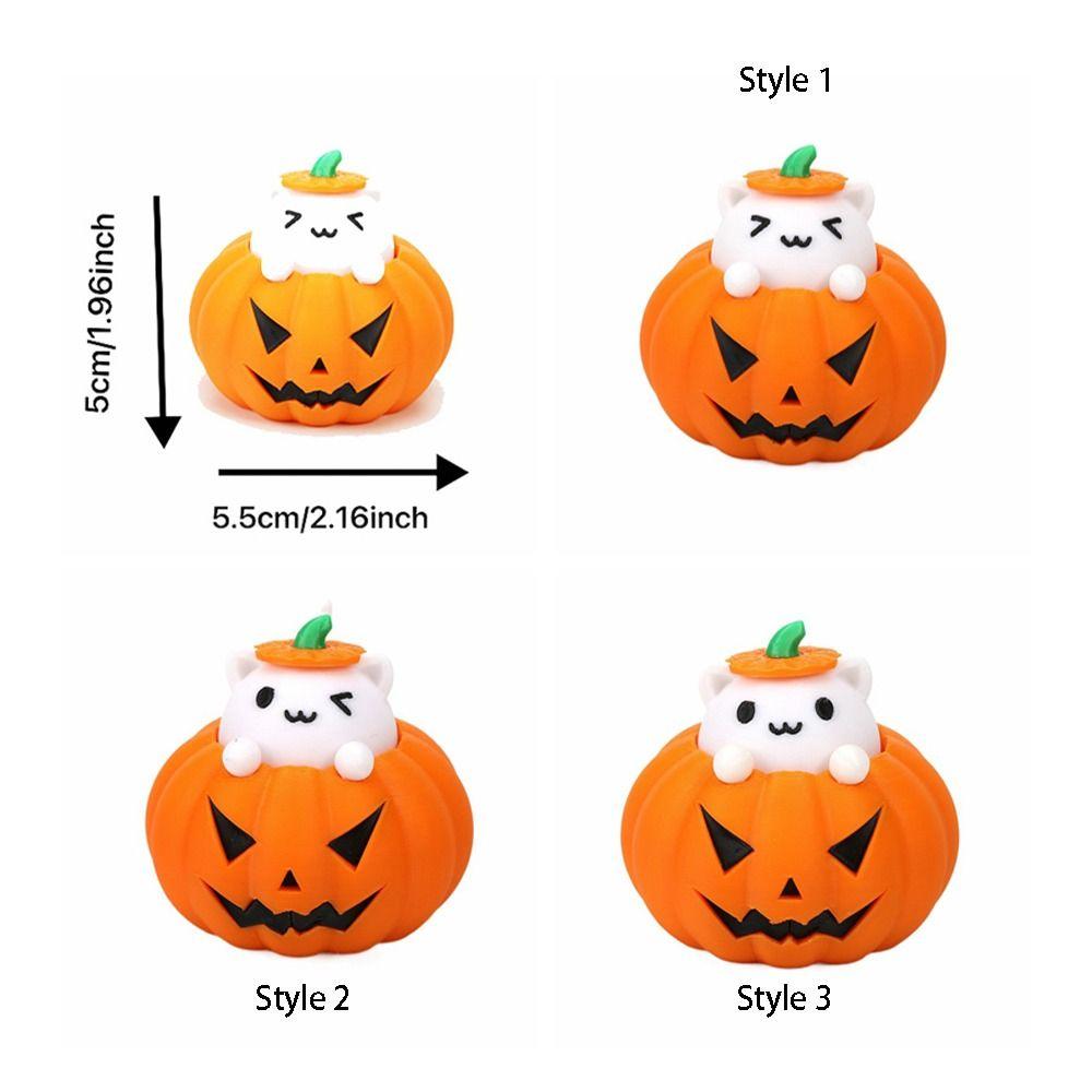 Cartoon 3D Printed Pumpkin Cat Statue Exquisite Miniature Sculpture Toy Figures  Party