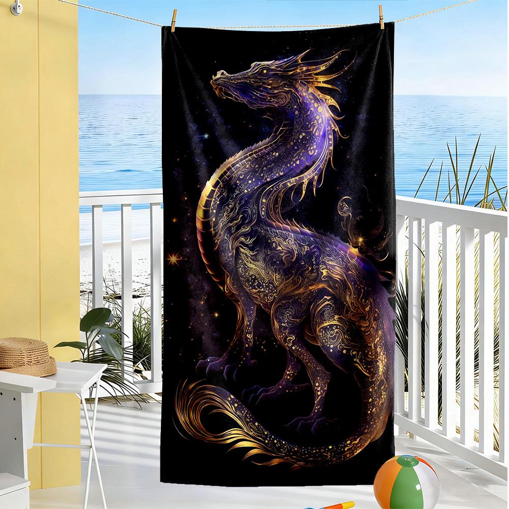 Dragon Beach Towel High Absorbency & Quick-Dry Comfortable Lightweight