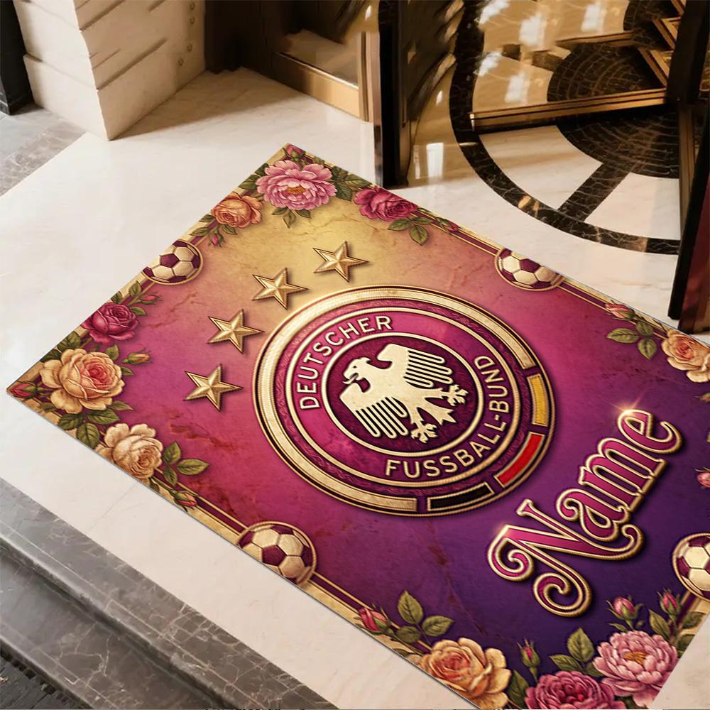 Germany Football Badge Carpet Perfect for Outdoor Entryway Study room Kitchen Anti-slip Rug Anime Office Decor Perfect Gift for Friends & Family