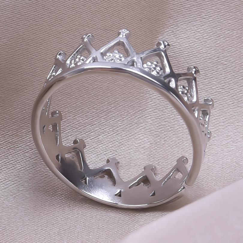 1pcs Crown Heart Shell Charm Ring Two/Three Layered Adjustable Stainless Steel Rings For Women Men Accessories Vintage Jewelry