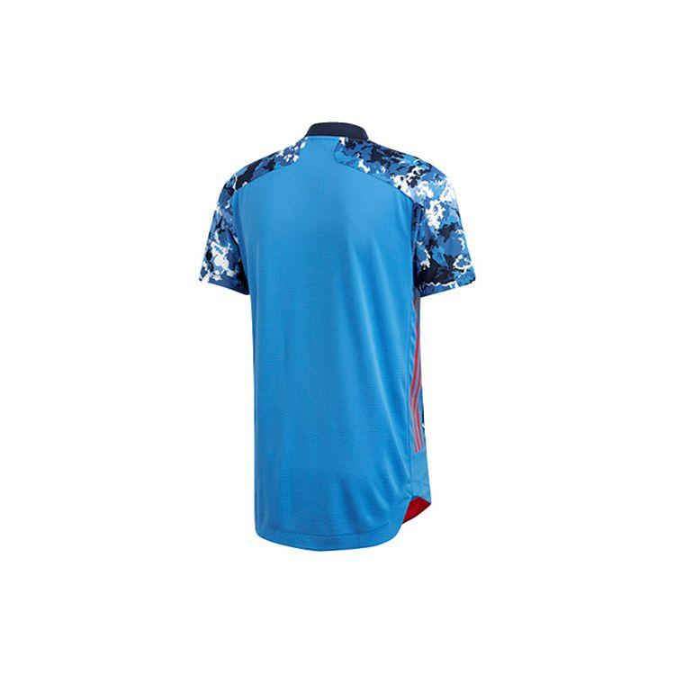 Adidas Player Edition 20-21 Season Japan Team Contrast Print Sports Short Sleeve T-Shirt Men Tops Blue ED7371